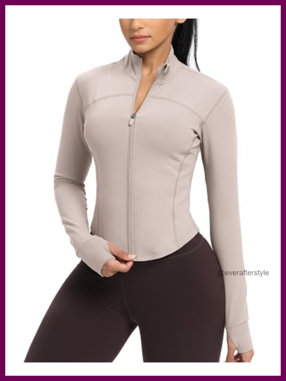 Women's Zip Up Workout Jacket Lightweight Slim Fit Running Athletic